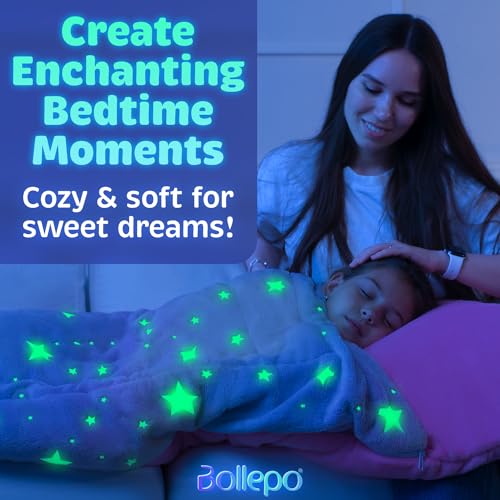 Kids Sleeping Bag for Boys & Girls - Glow in The Dark for Ages 3+, Large With Pillow Pocket, Extra Soft Toddler Blanket (6...