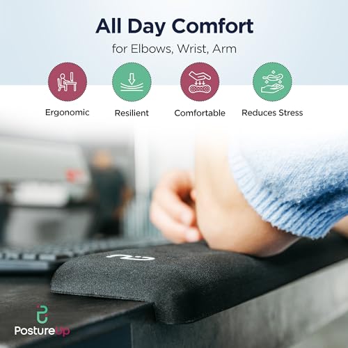 EdgeRest PostureUp L-Shaped Desk Long Wrist Rest Elbow, Forearm & Wrist Comfort Support for Table or Desk Edge, Non-Slip, ...