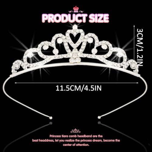 Yean Silver Mini Tiara Small Princess Crown Tiaras Headband for Girl