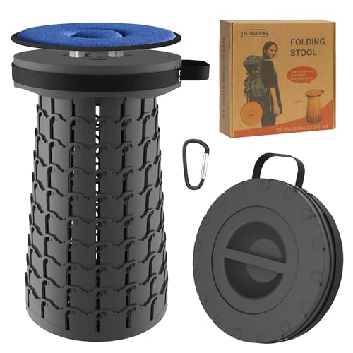 ALEVMOOM XXL Collapsible Stool with Thick Cushion,Taller 19.7" Wider 11.8" Camping Chair More Sturdy Capacity 1000LBS,Port...