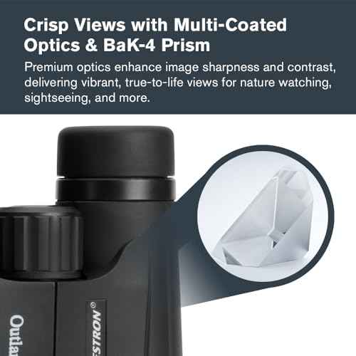 Celestron - Outland X 8x42 Binoculars ? Ideal for Birding and Outdoors ? 42mm Objective Lenses ? Wide 7¡Æ Field of View ? BaK-4 Prisms ? Multi-Coated ? Waterproof and Fogproof