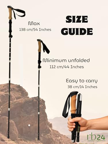 RB24 Elevated Expeditions 7075 Aluminum Trekking Pole – Lightweight Collapsible Hiking Pole with Quick Lock, EVA Grip & An...