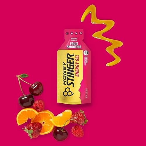 Honey Stinger Organic Fruit Smoothie Energy Gel, Gluten Free & Caffeine Free, for Exercise, Running and Performance, Sport...