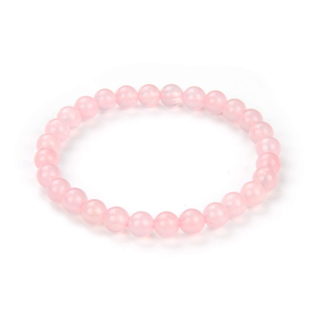 Adabele Real Natural Pink Rose Quartz Gemstone Beaded Bracelet 7.5 Inch Stretch Chakra Healing Crystal Stone Jewelry Women Mom G