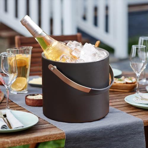 3.2L Insulated Ice Buckets for Parties, Elegant Double Wall Stainless Steel Champagne Buckets with Lid & Scoop,Ideal for C...
