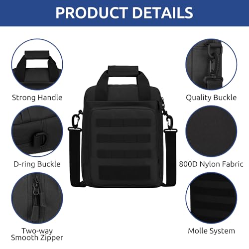 ZHIERNA Tactical Messenger Bag, Tactical Briefcase Laptop Bag Heavy Duty MOLLE Shoulder Pack Handbag for Men(Patch Included)