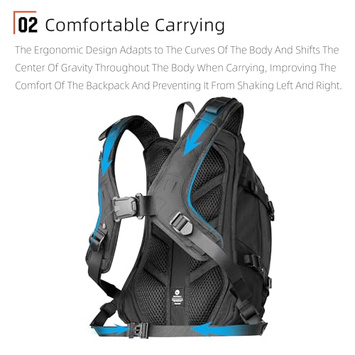 Rhinowalk Motorcycle Backpack Helmet Holder Hydration Bladder Compartment Magnetic Fastening Buckle MOLLE System Rain Cove...