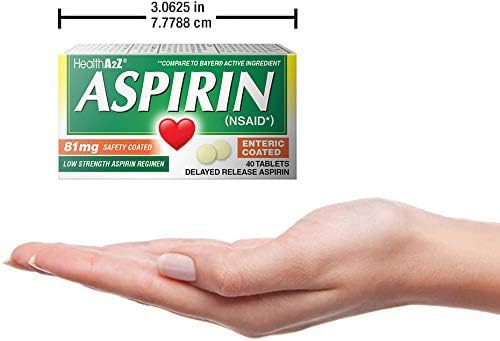 HealthA2Z Aspirin 81mg Low Strength | Enteric Coated | 24 Packs of 40 Counts (960 Tablets Total) | Value Package