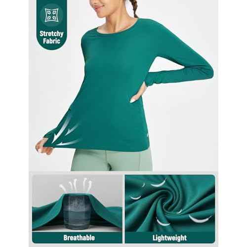 baleaf Women's Sun Shirt UV Protection Shirts Rash Guard Pockets SPF UPF 50+ Quick Dry Long Sleeve Clothing
