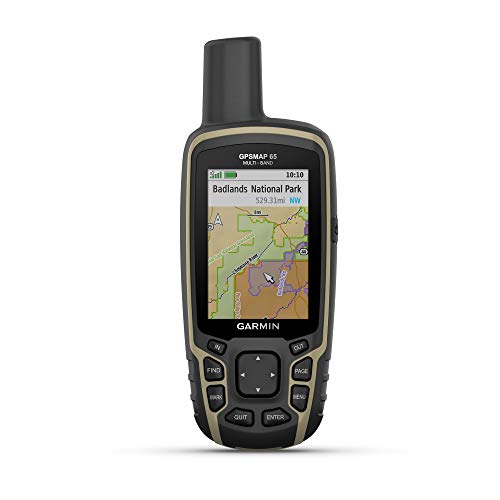 Garmin GPSMAP 65, Button-Operated Handheld with Expanded Satellite Support and Multi-Band Technology, 2.6" Color Display, ...
