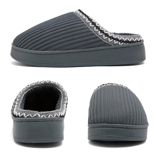 Harxxitd Slippers for Women&Men with Memory Foam Corduroy Closed Toe House Shoes Ladies Winter Warm Comfy Bedroom Women's ...