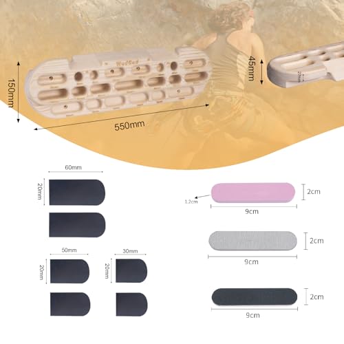 WodGod Climbing Hangboard Rock Climbing Training, Rock Climbing Fingerboard, Wooden Climbing Board Trainer for Strengthen ...
