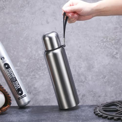 CDJ 17 oz Thermos with Tea Infuser Stainless Steel Vacuum Insulated Water Bottles with 2 Covers Flasks for Hot and Cold Dr...