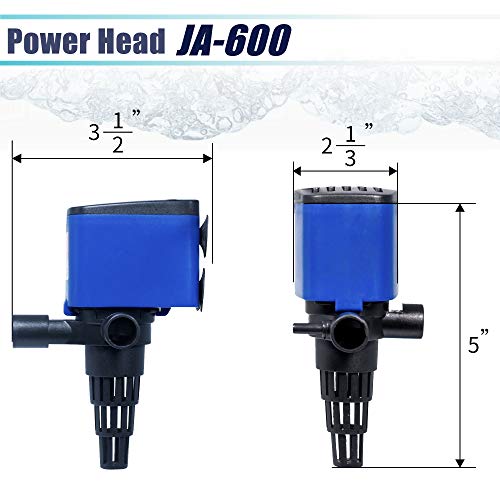 Aqua Dream 210 GPH Aquarium Pump & Fish Tank Filter, Submersible Water Pump 3-in-1 Quiet Circulation Oxygenation - 15W 800...