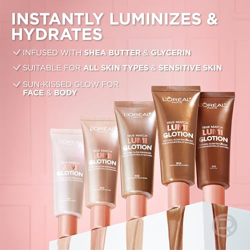 L'Oreal Paris Makeup True Match Lumi Glotion, Natural Glow Enhancer, Illuminator Highlighter, Bronzing Drops For a Sun-Kis...