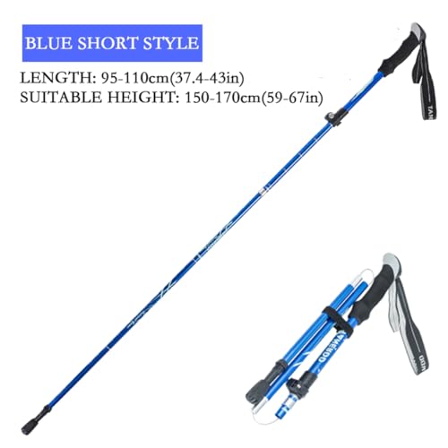 Single Trekking Pole | 7075 Aluminum Anti-Shock, Ultralight, Adjustable & Collapsible Hiking Stick