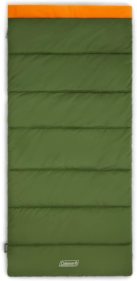 Coleman Big Game 0°F Big & Tall Sleeping Bag, Cold Weather Adult Sleeping Bag with Sherpa & Flannel Lining and 2-Way Zippe...