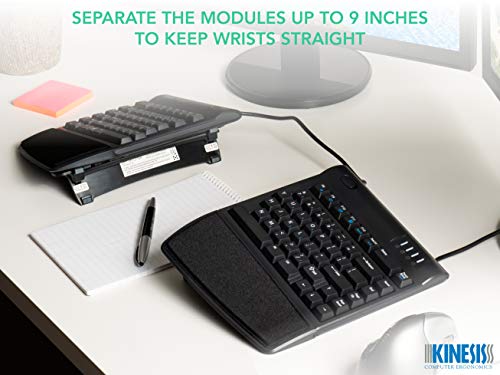 KINESIS Freestyle2 USB-A Ergonomic Keyboard w/ VIP3 Lifters for PC (9" Separation) (KB820PB-US)