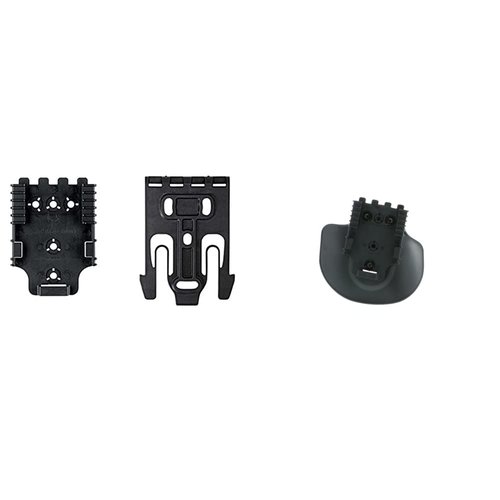 Safariland Quick Locking System Kit 9006483 Polymer Attachment for Weapon Holster with Locking Fork and Duty Receiver Plate - Black, One Size & 568BL Injection Molded Paddle with QLS 22 Receiver