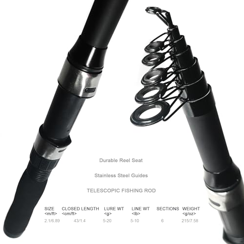 Fishing Rod Reel Combo - 2PCS 6.89ft Collapsible Rods 2PCS Spinning Reels Lures Set Fishing Pliers Carrier Bag for Travel ...