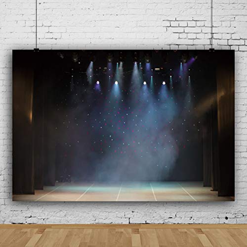 Leyiyi 5x4ft Spotlight Stage Photography Backdrop Music Party Concert Live Background Club Bar Night Scenic Dance Show Kid...