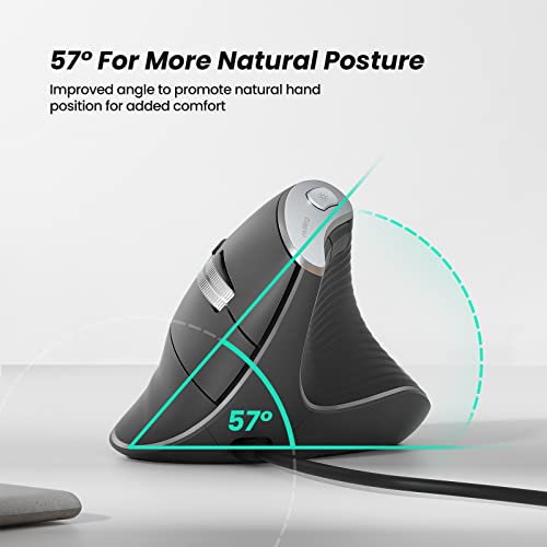 Nulea M504 Wired Vertical Mouse, USB Ergonomic Optical Mouse with 4 Adjustable DPI, 11 RGB Backlight Modes, Compatible for...