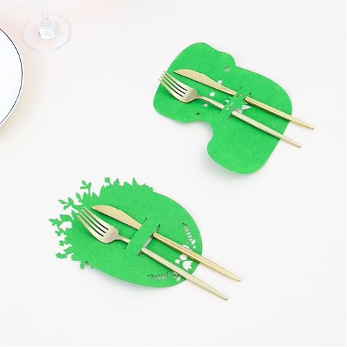 Christmas Table Setting Essential Cutlery Holders and Decorative Mats for Festival Dinners and Event Christmas Cutter Fork...