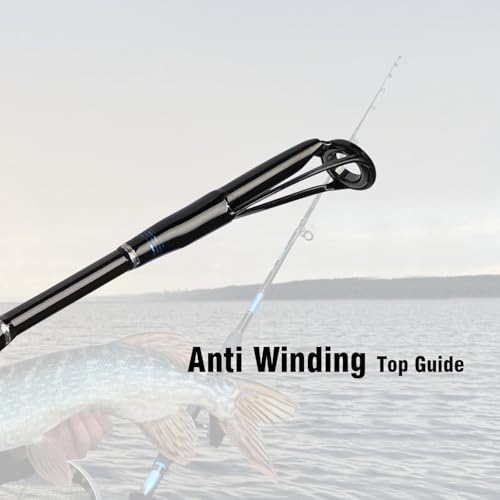 Fiblink 4-Piece 7-Feet Carbon Fiber Boat Fishing Rod Spinning Travel Portable Rod Tournament Fishing Pole for Fresh & Salt...