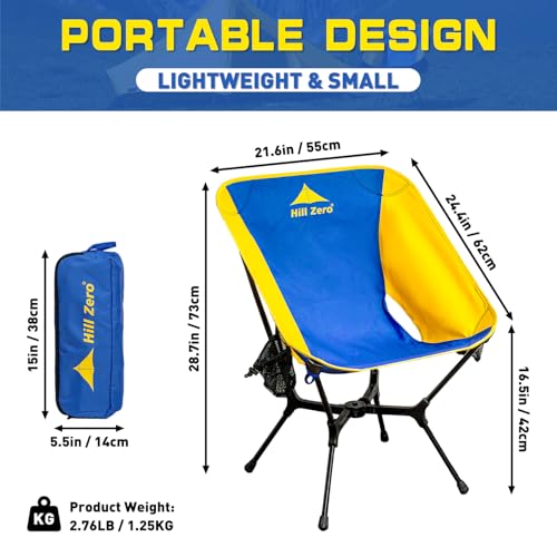 Hill Zero Nimbus Ultralight Camping Chair, Portable Folding Backpacking Chair, Lightweight Folding Backpacking Hiking Chai...