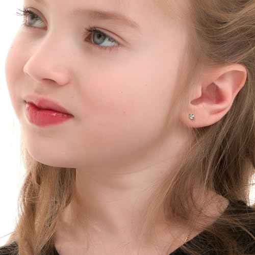 Ear Piercing Kit Gold - Safety Backs Disposable Ear Piercing Gun Kit Made in 316L Surgical Stainless Steel | At Home Self Piercing Kit with Preloaded CZ Stud Earrings | 2 Pack (4mm)