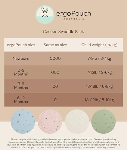 ergoPouch Cocoon Swaddle Sack 1.0 TOG - Baby Sleep Sack, Gentle Snug Fit Helps Calm Startle Reflex, Ideal for Arms In/Out ...