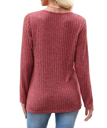 JomeDesign Womens Sweaters Casual Long Sleeve V Neck Lightweight Tunic Pullover Sweater Tops