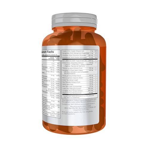 NOW Foods Sports Nutrition, Men's Extreme Sports Multi with Free-Form Amino Acids, ZMA®, Tribulus, MCT Oil, and Herbal Ext...