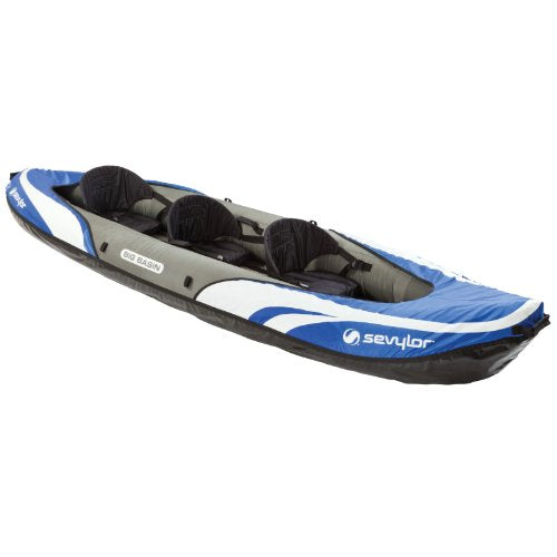 Sevylor Big Basin 3-Person Inflatable Kayak with Adjustable Seats & Carry Handles, Heavy-Duty PVC Construction for Rugged ...