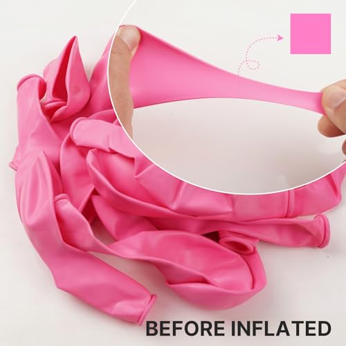 PartyWoo Pink Balloons 127 pcs Different Sizes of 36 18 12 10 5 Inch Matte Pink Balloon Arch Kit Garland for Baby Shower V...