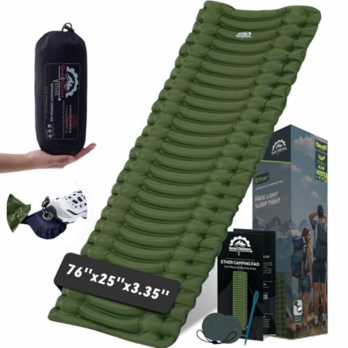 Gear Doctors® Ether 17.5oz Ultralight Camping Sleeping Pad – Backpacking Air Mattress – Camping Mattress Pad – Compact Inf...