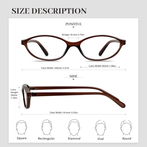 YMRFW Oval Blue Light Blocking Glasses for Women Retro 90s Cat Eye Frame Glasses Computer TV Eyeglasses Anti Eyestrain