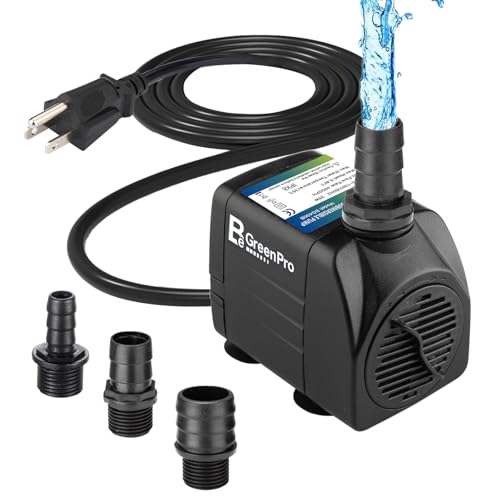 BeGreenPro 550GPH Submersible Water Pump(2000L/H 30W), Adjustable Ultra Quiet Fountain Pump with 4 Nozzles 7.2ft High Lift...
