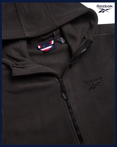 Reebok Mens Fleece Jacket - Lightweight Polar Fleece Zip Up Winter Jackets for Men - Gym Workout Running Outdoor Mens Jacket