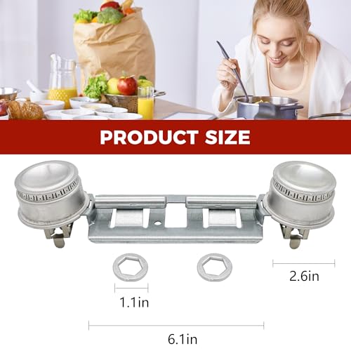 Double Burner Assembly WB16K10026 WB29K17 Double Stove Top Double Surface Burner Kit Replacement Compatible with General E...