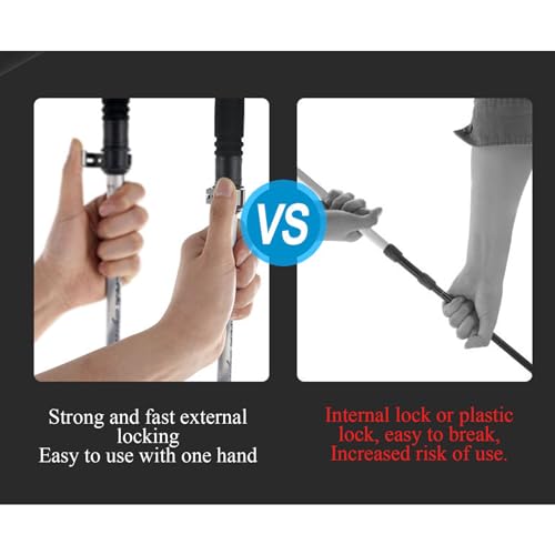 Walking Poles Set of 2, Ultralight Carbon Fiber Quick Lock EVA Grip Trekking Poles, Balance Support for Seniors, Women and...