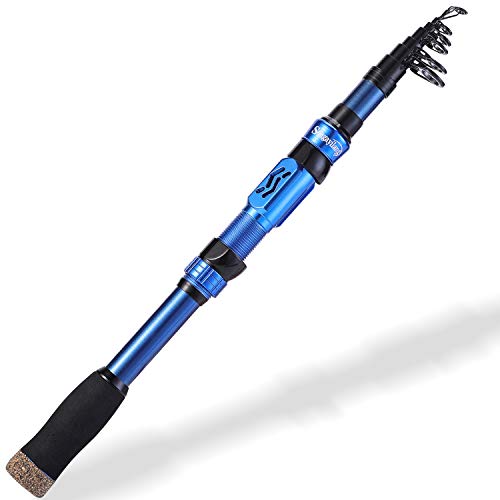 Sougayilang Telescopic Fishing Rod - 24 Ton Carbon Fiber,CNC Machined Reel Seat, Comfortable EVA Handle, Travel Fishing Ro...