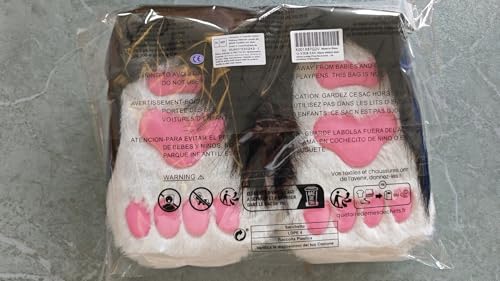 hbbhml Furry Faux Fur Shoes Animal Cat Fox Fursuit Feet Paw Slippers Plush Fluffy Warm Claw Boots Costume Accessories