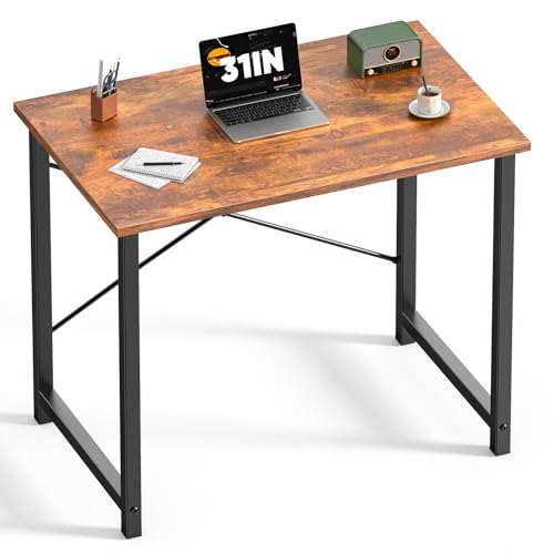 DUMOS 32 in Small Computer Desk for Home Office, Modern Study Work Table Simple Style for Bedroom, Writing Desks with X-Sh...