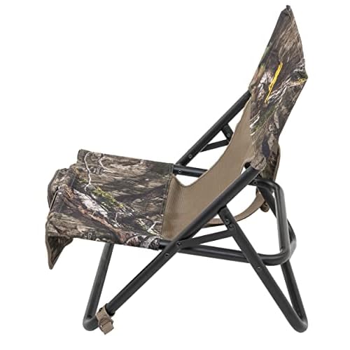 Browning Low-Profile Woodland Hunting Chair with Flat-Folding Design, Durable Steel Frame, Hanging Call Organizer Pocket, and Padded Shoulder Carry Strap