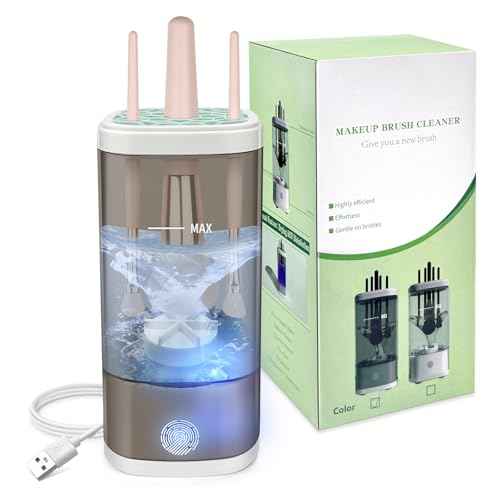 Electric Makeup Brush Cleaner Machine, Ultimate Efficient Automatic Cleaner for All Types of Makeup Brushes- Black