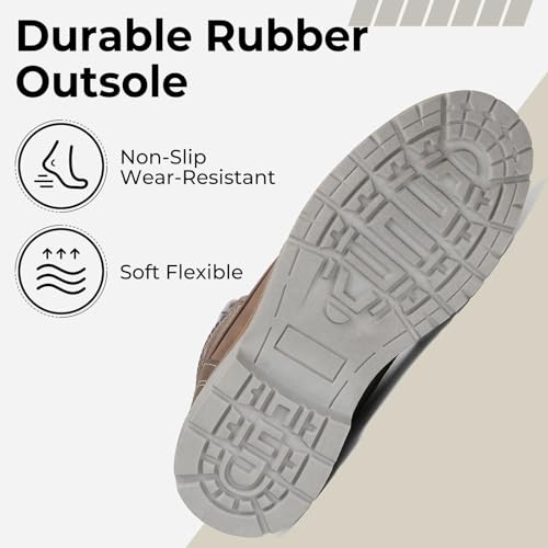 Mishansha Men's Waterproof Snow Boots, Insulated Warm Lined Winter Boot for Cold Weather, Non-Slip Outdoor Trekking Hiking...