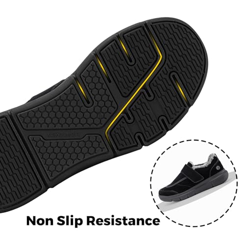 FitVille Wide Width Mens Slippers Non Slip Plush House Shoes with Adjustable Strap Indoor & Outdoor Winter Slippers with A...