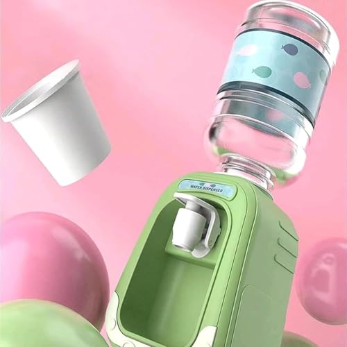 190ml Mini Water Dispenser with Cup – 1:6 Scale Green Simulated Drink Dispenser, On/Off Switch Design, Ideal for Office or...