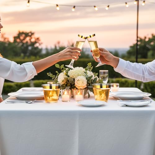 Potchen 160 Pack Champagne Flute and Clear Plastic Cup, 60 Pcs 5 oz Champagne Wine Glasses Disposable 100 Pcs 9 oz Hard Dr...